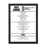 Kula Shaker Cardiff April 2024 Setlist Poster - Setlist