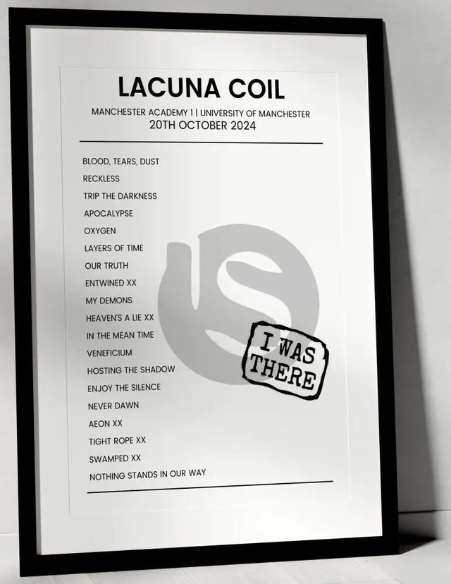 Lacuna Coil 20th October 2024 Manchester Academy 1, University of Manchester Manchester - I Was There - Setlist