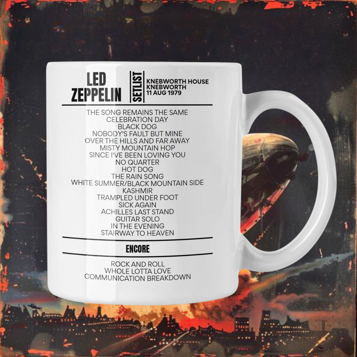 Led Zeppelin Knebworth August 11, 1979 Setlist Mug - Setlist