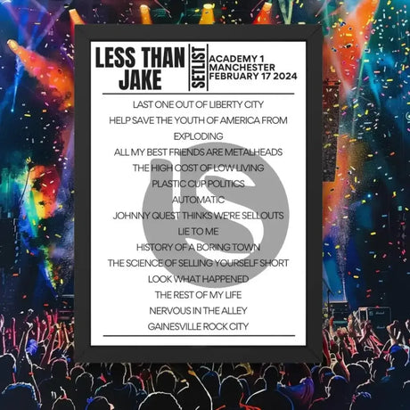 Less Than Jake Manchester Academy 1 February 17 2024 Setlist - Setlist