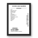 Liam Gallagher Glasgow Green Glasgow 11 September 2021 Setlist Poster - Setlist