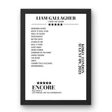 Liam Gallagher KOKO London 09 August 2023 Setlist Poster - Setlist