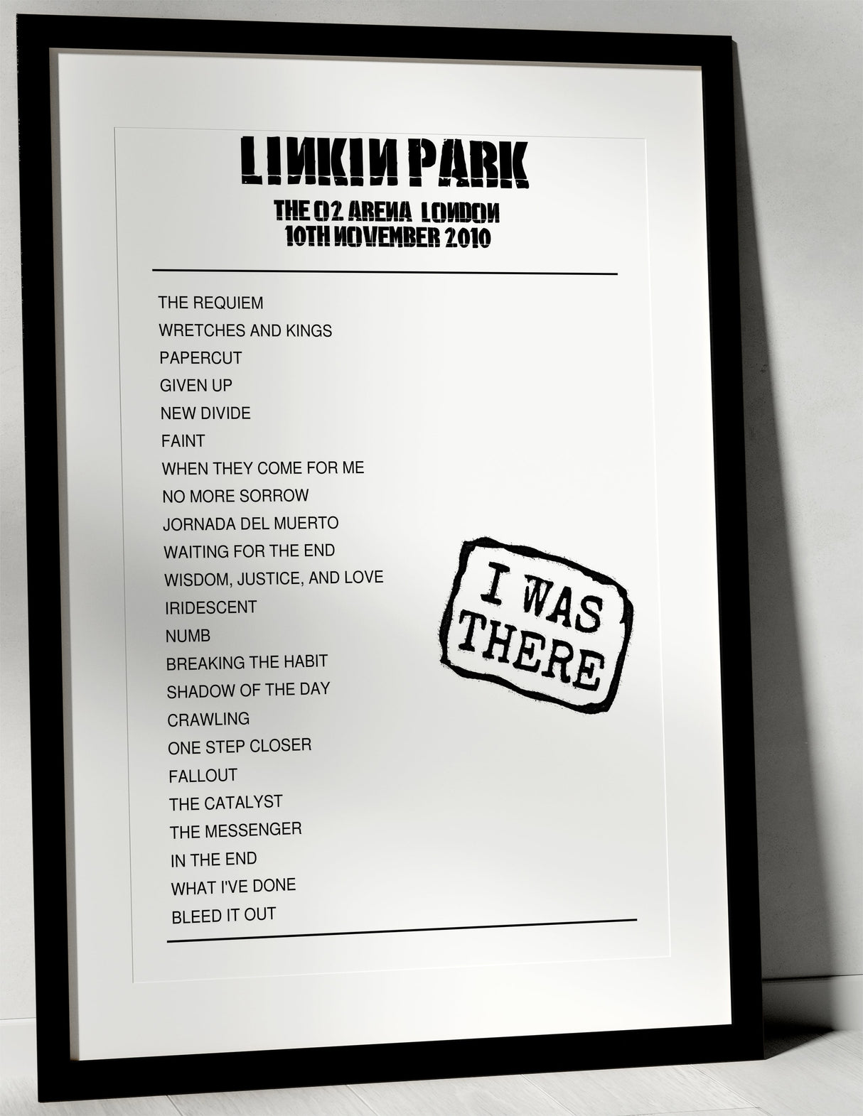 Linkin Park 10th November 2010 The O2 Arena London - I Was There - Setlist