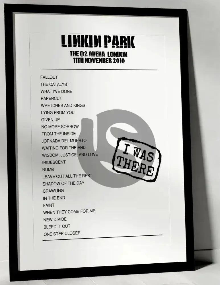 Linkin Park 11th November 2010 The O2 Arena London - I Was There - Setlist