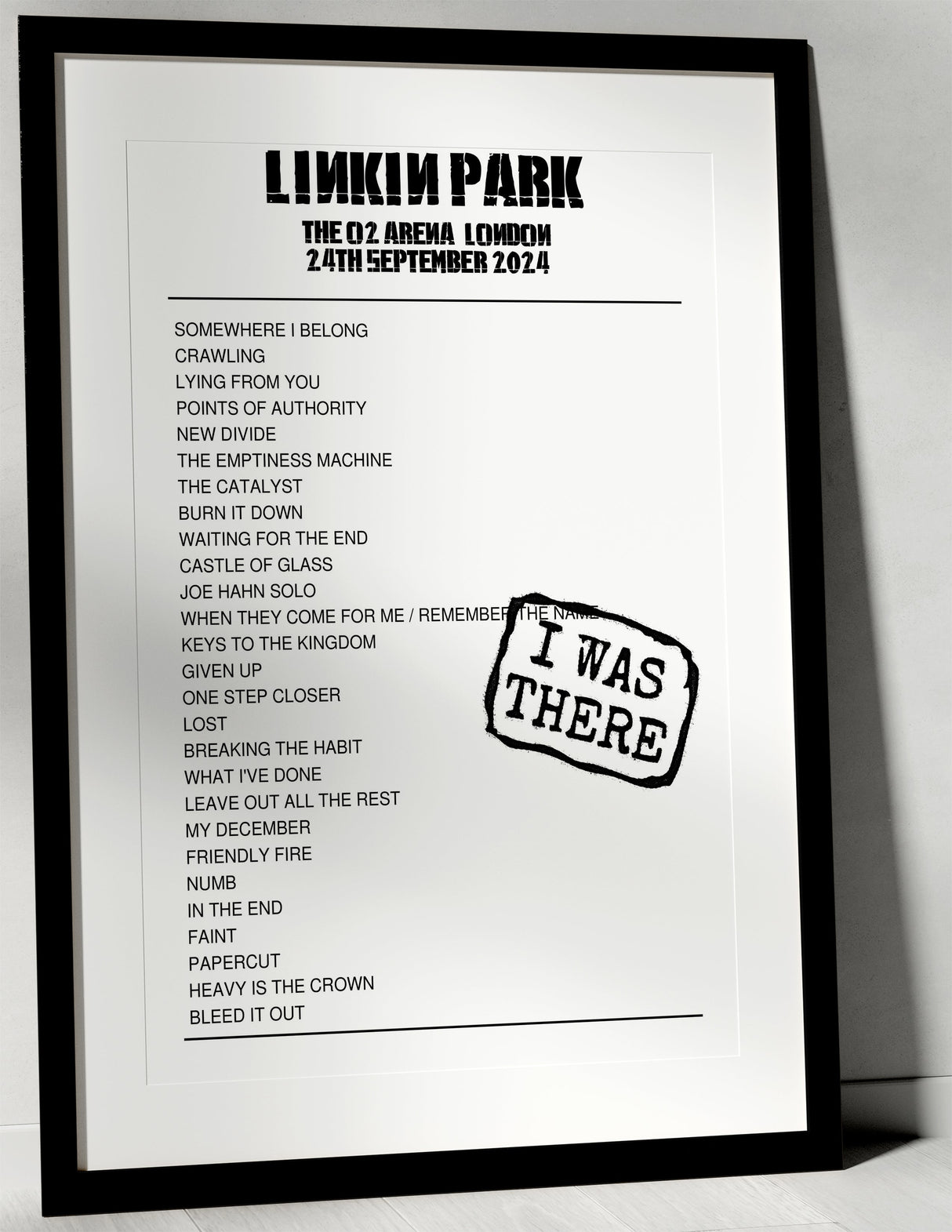 Linkin Park 24th September 2024 The O2 Arena London - I Was There - Setlist