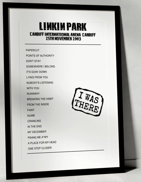 Linkin Park 25th November 2003 Cardiff International Arena Cardiff - I Was There - Setlist