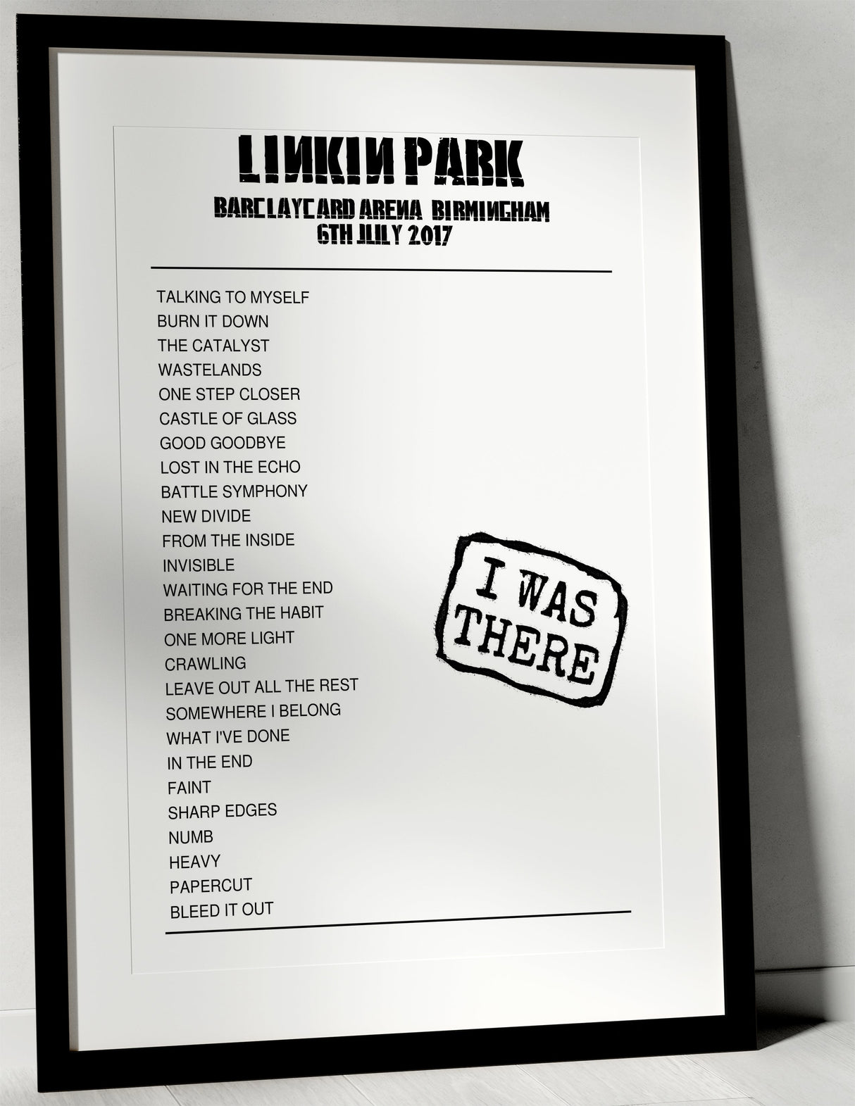 Linkin Park 6th July 2017 Barclaycard Arena Birmingham - I Was There - Setlist