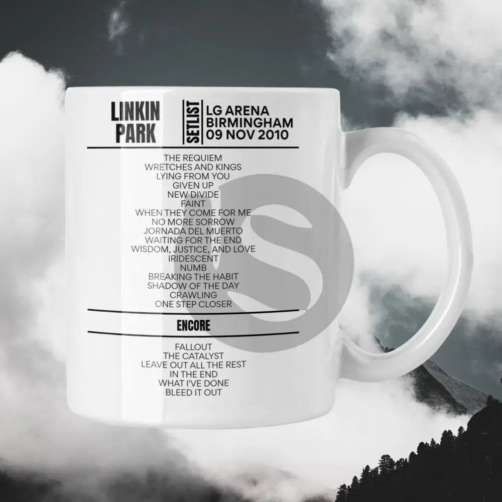 Linkin Park Birmingham November 09, 2010 Replica Setlist Mug - Setlist