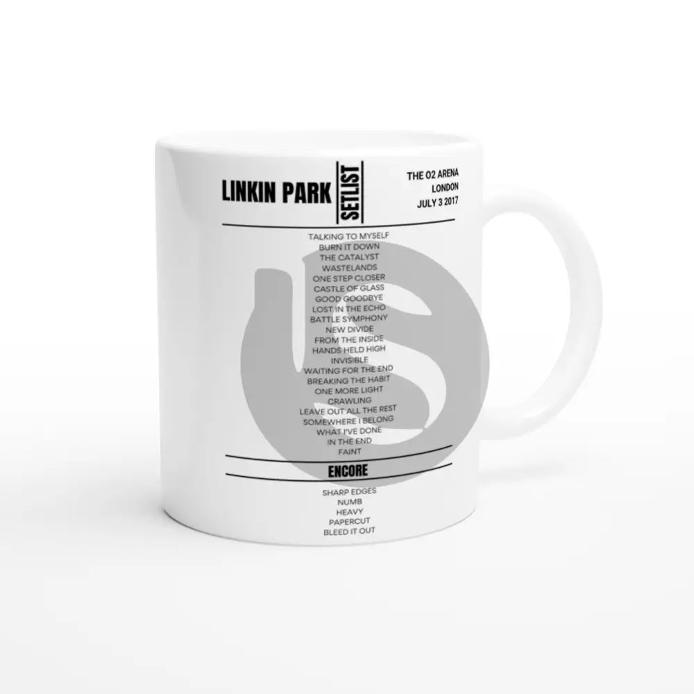 Linkin Park O2 Arena London July 2017 Setlist Mug - Setlist