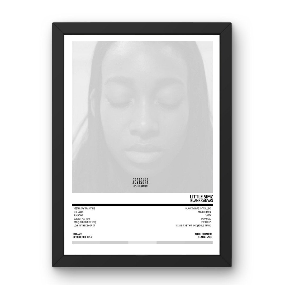 Little Simz - Blank Canvas (2014) Poster - Setlist