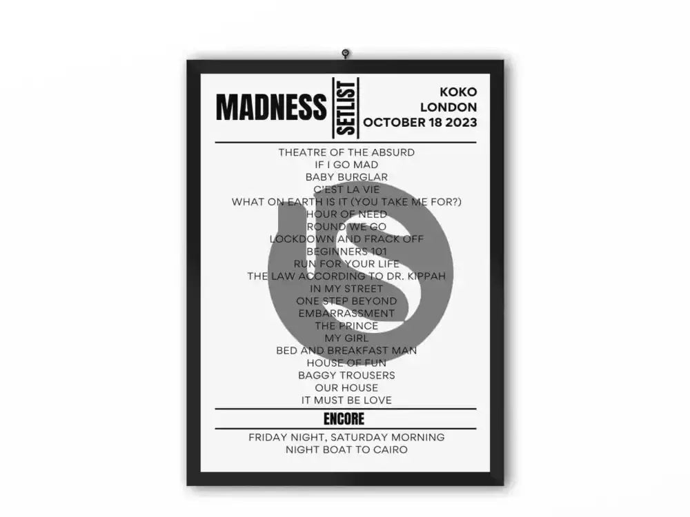 Madness London October 2023 Setlist - Setlist