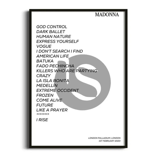 Madonna London 1st February 2020 - Gig Setlist - Setlist