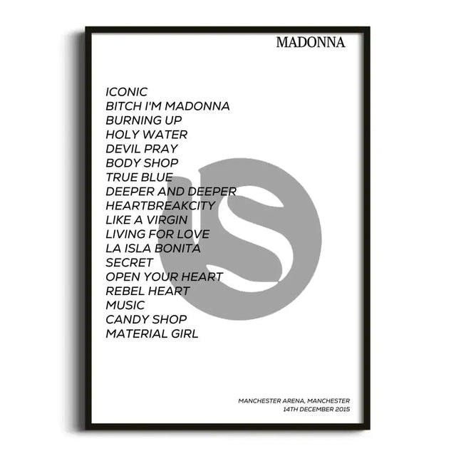 Madonna Manchester 14th December 2015 - Gig Setlist - Setlist