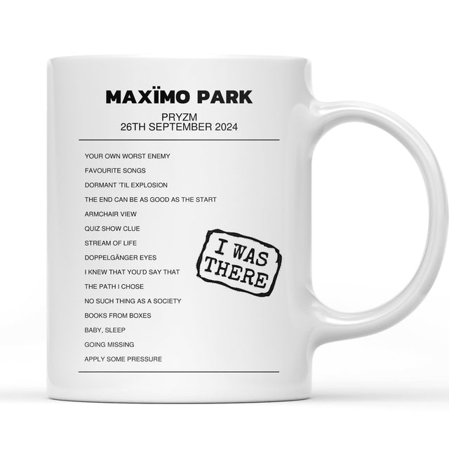 Maxïmo Park Stream of Life Record Store Shows PRYZM Kingston upon Thames 26th September 2024 - Setlist Mug - Setlist