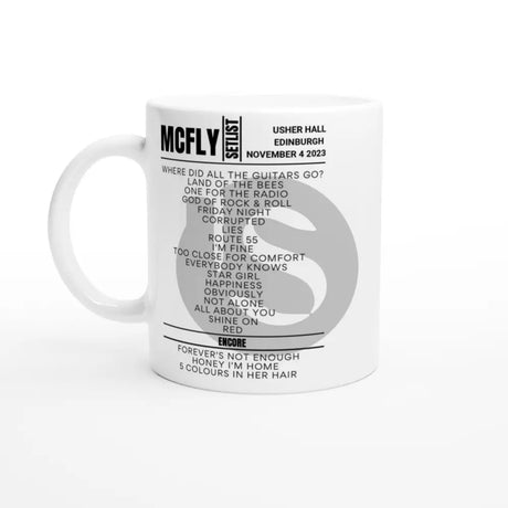 McFly Edinburgh November 2023 Setlist Mug - Setlist