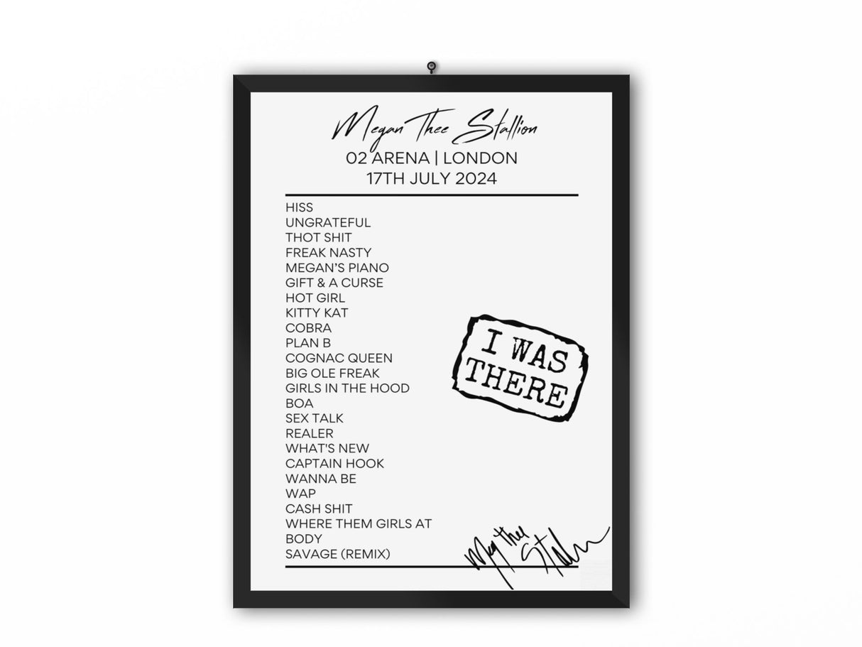 Megan Thee Stallion London July 2024 Setlist Poster - Setlist