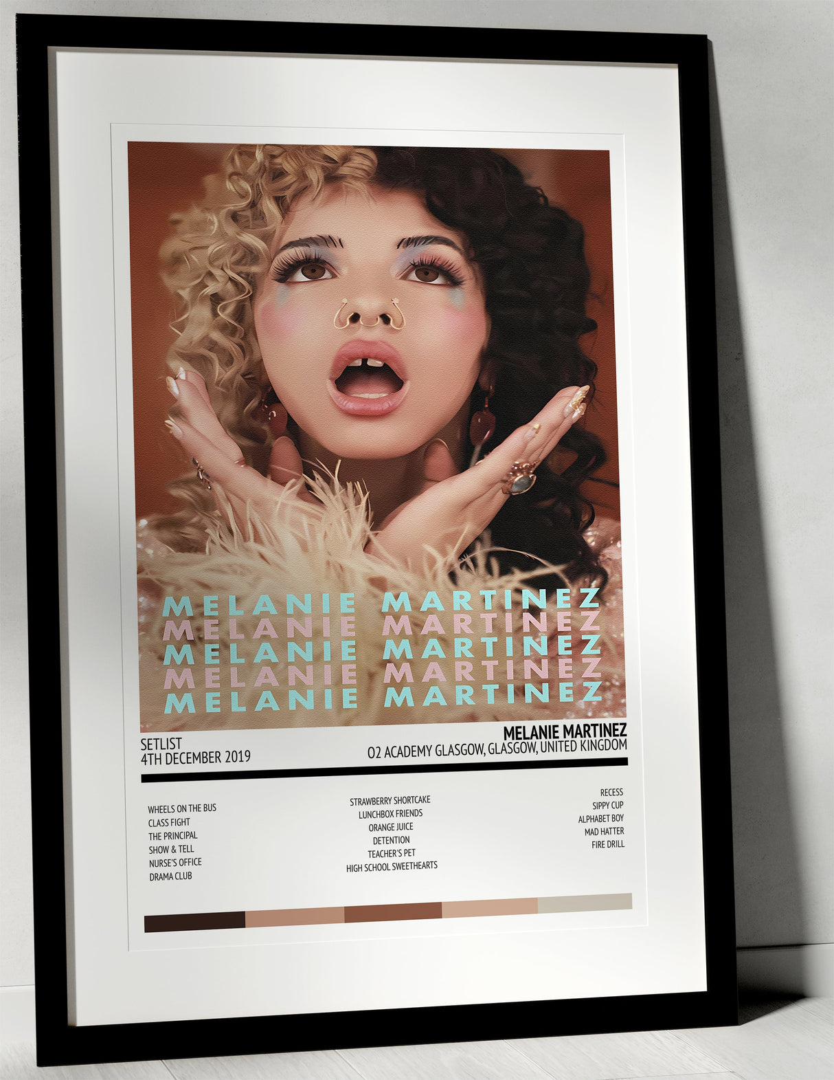 Melanie Martinez K - 12 Tour O2 Academy Glasgow 4th Dec 2019 - Setlist Tour Poster - Setlist