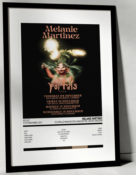 Melanie Martinez The PORTALS Tour O2 Apollo Manchester 13th November 2023 - Setlist Tour Poster - Setlist