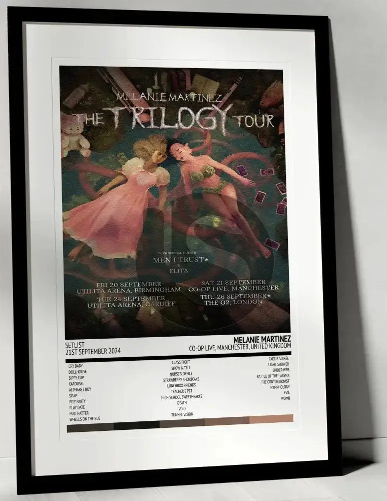 Melanie Martinez The Trilogy Tour Co - op Live Manchester 21st September 2024 - Setlist Tour Poster - Setlist