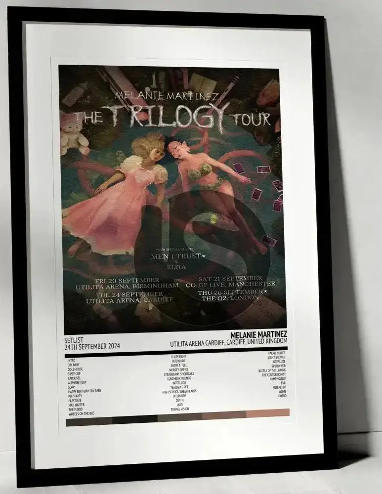 Melanie Martinez The Trilogy Tour Utilita Arena Cardiff 24th Sep 2024 - Setlist Tour Poster - Setlist