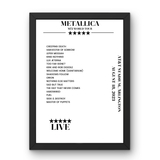 Metallica August 18, 2023 AT&T Stadium Arlington Setlist Poster - Setlist