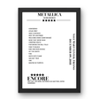 Metallica December 09, 2018 Save Mart Center Fresno Setlist Poster - Setlist