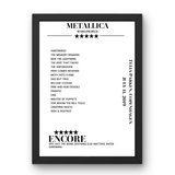 Metallica July 11, 2019 Telia Parken Copenhagen Setlist Poster - Setlist