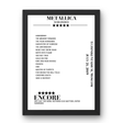 Metallica July 21, 2019 Luzhniki Stadium Moscow Setlist Poster - Setlist