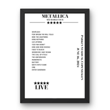 Metallica June 16, 2024 Parken Stadium Copenhagen Setlist Poster - Setlist