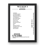 Metallica June 20, 2019 Twickenham Stadium Twickenham Setlist Poster - Setlist