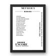 Metallica November 14, 2021 Daytona International Speedway Daytona Beach Setlist Poster - Setlist