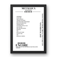 Metallica November 30, 2018 Vivint Smart Home Arena Salt Lake City Setlist Poster - Setlist