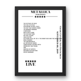 Metallica September 08, 2019 Chase Center San Francisco Setlist Poster - Setlist