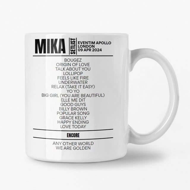 MIKA London April 2024 Setlist Mug - Setlist