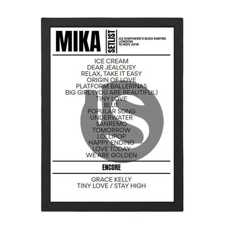 MIKA London November 2019 Setlist - Setlist