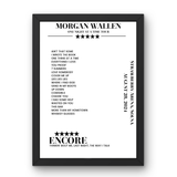 Morgan Wallen August 28, 2024 Strawberry Arena Solna Setlist Poster - Setlist