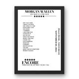 Morgan Wallen September 03, 2024 Ziggo Dome Amsterdam Setlist Poster - Setlist