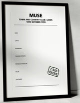 Muse 10th October 1999 Town and Country Club Leeds - Alternate - Setlist