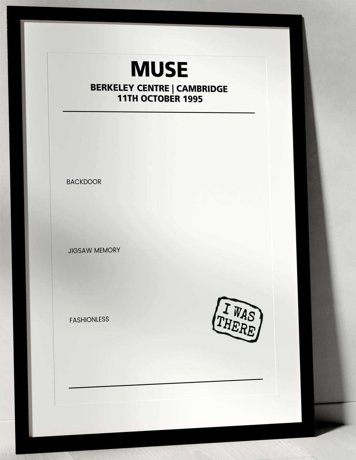 Muse 11th October 1995 Berkeley Centre Cambridge - Alternate - Setlist