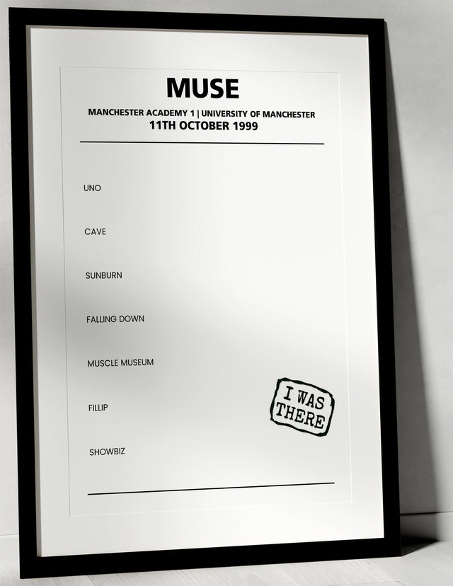 Muse 11th October 1999 Manchester Academy 1, University of Manchester Manchester - Alternate - Setlist