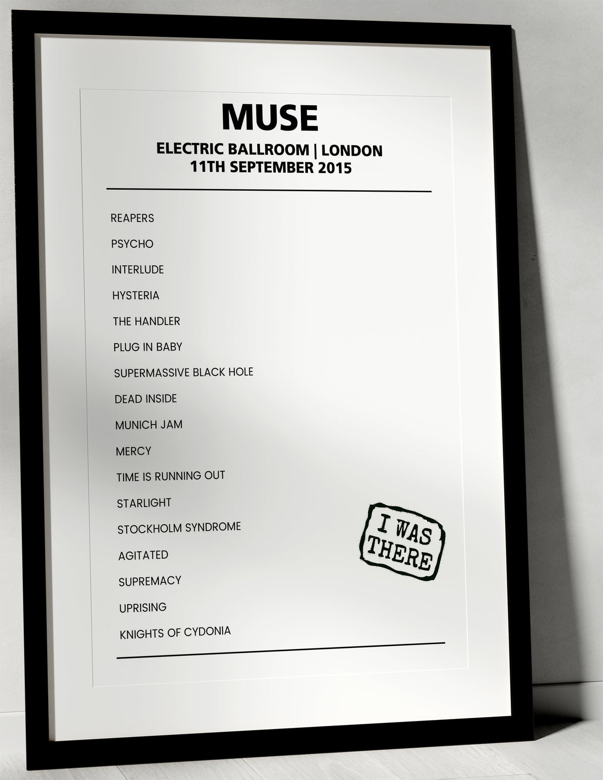 Muse 11th September 2015 Electric Ballroom London - Alternate - Setlist