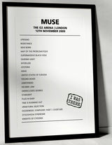 Muse 12th November 2009 The O2 Arena London - Alternate - Setlist