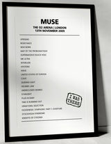 Muse 13th November 2009 The O2 Arena London - Alternate - Setlist