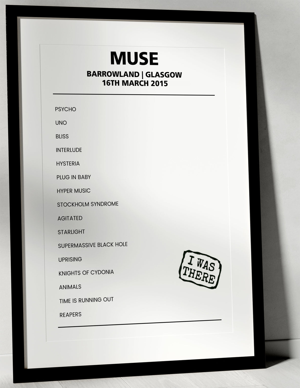 Muse 16th March 2015 Barrowland Glasgow - Alternate - Setlist