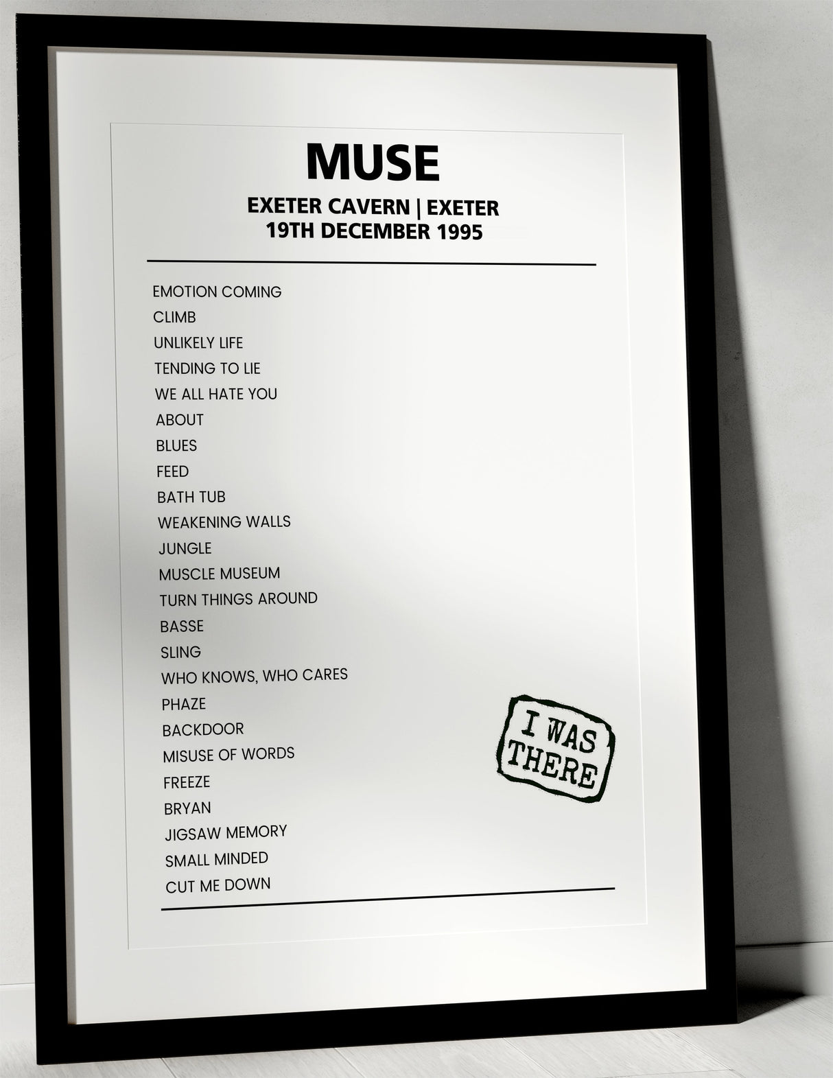 Muse 19th December 1995 Exeter Cavern Exeter - Alternate - Setlist