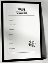 Muse 1st August 2000 Barfly London - Alternate - Setlist