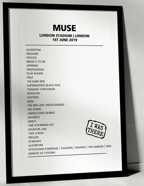 Muse 1st June 2019 London Stadium London - Alternate - Setlist