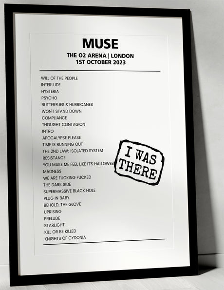 Muse 1st October 2023 The O2 Arena London - Alternate - Setlist