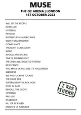 Muse 1st October 2023 The O2 Arena London - Alternate - Setlist