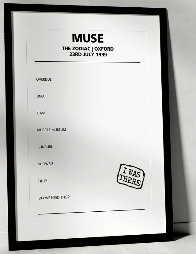 Muse 23rd July 1999 The Zodiac Oxford - Alternate - Setlist